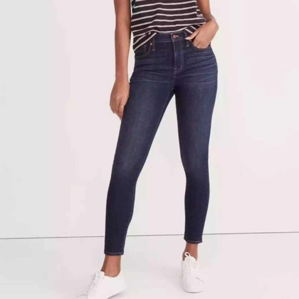 NWOT Madewell 9" Mid Rise Skinny Dark Wash Skinny Jeans Stretch